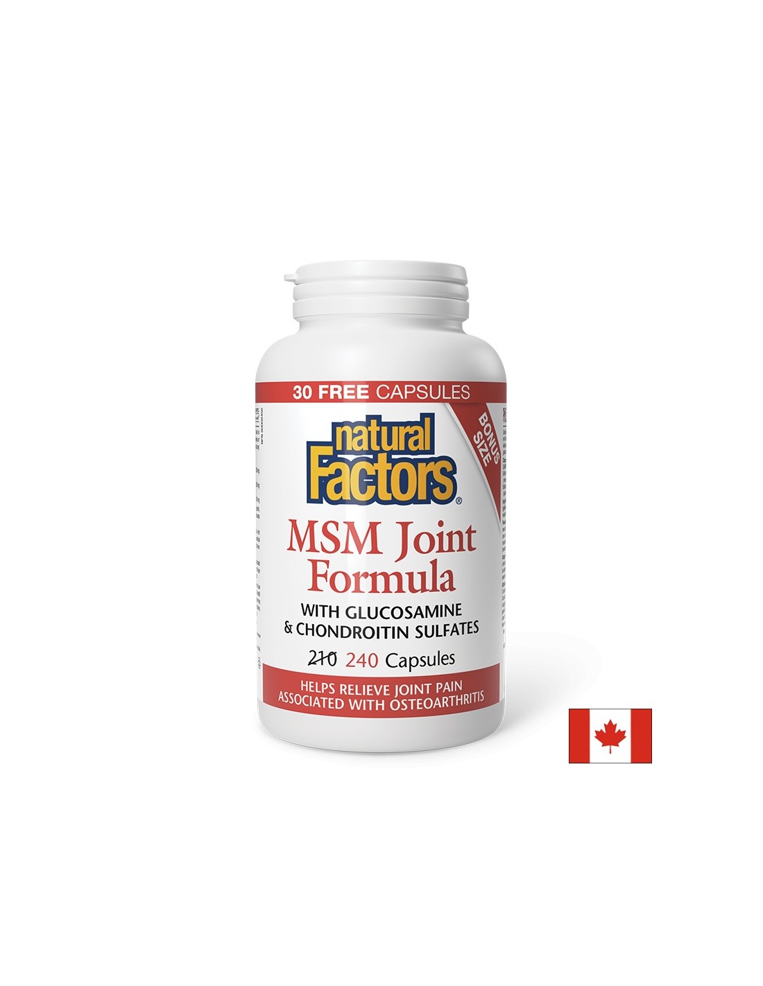 MSM joint formula (with glucosamine and chondroitin sulfate), 240 capsules Natural Factors