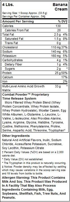 Combat Protein Powder - 1818 grams