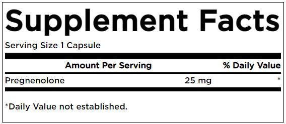 Pregnenolone 25 mg 60 capsules