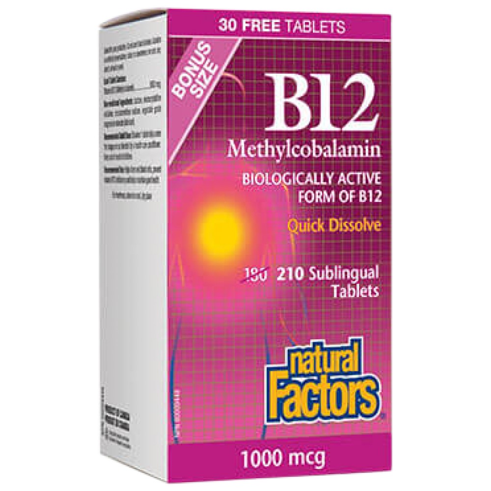 B12 metylokobalaminowa 1000 mcg - 210 podjęzykowych tabletek