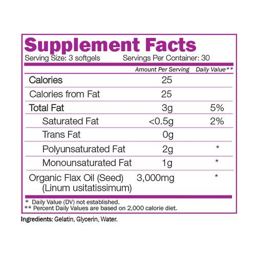 Flaxseed Oil 90 Gel Capsules