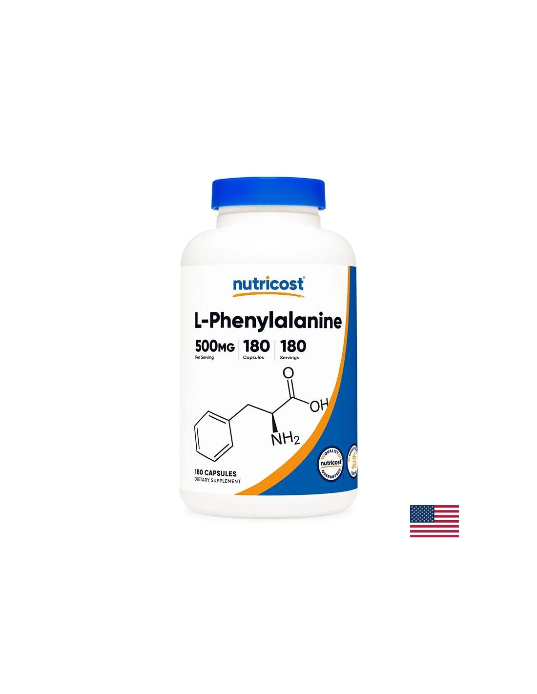 Nervų ir smegenų funkcija - l -penilaninas, 180 kapsulės Nutricost