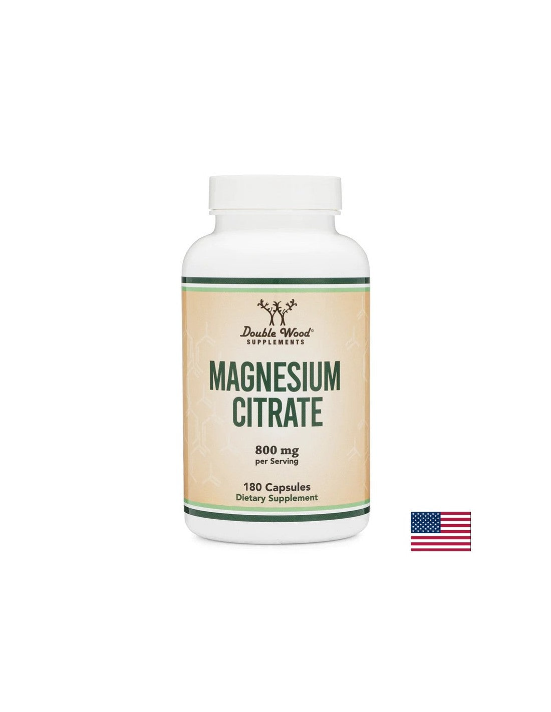 Nervous system and muscles - Magnesium Citrate Magnesium (citrate), 180 capsules Double Wood
