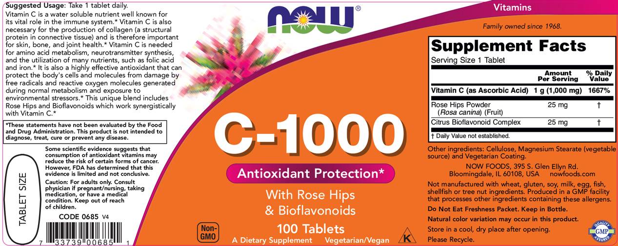 C -1000 / Roosi puusade + bioflavonoididega - 250 tabletti