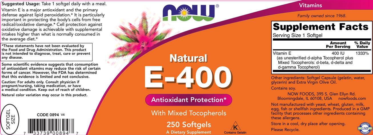 Vitamin E-400 IU MT - 100 Gel capsules