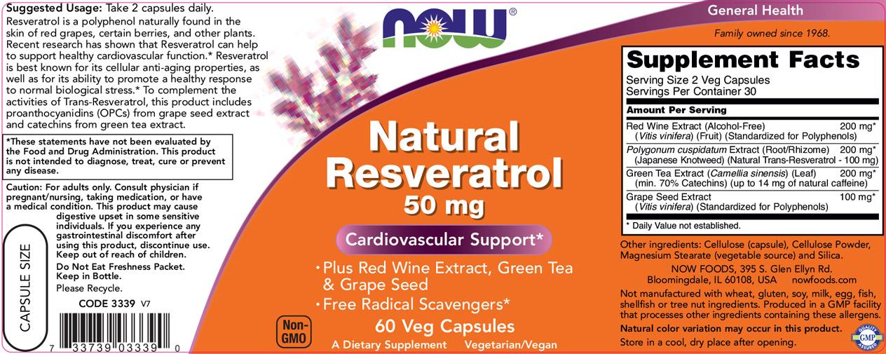 Natural Resveratrol 50 mg - 60 capsules