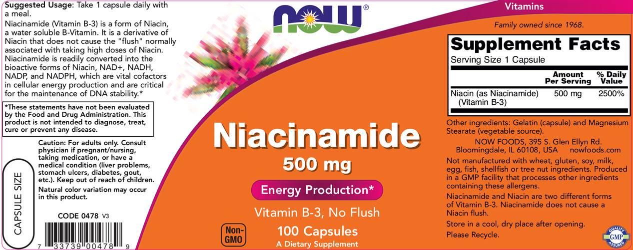 Niacinamide 500 mg - 100 capsules