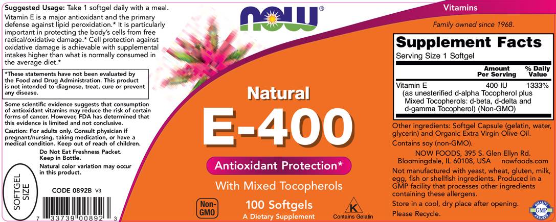Vitamin E-400 IU MT - 100 Gel capsules