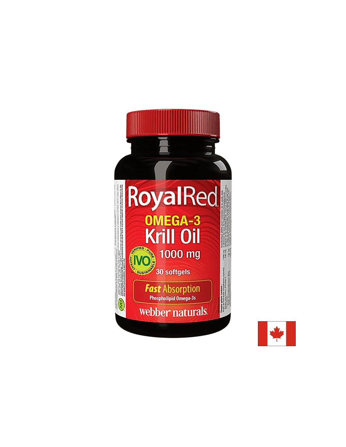 Omega-3 Krill Oil RoyalRed® 1000 mg x 30 softgel capsules Webber Naturals