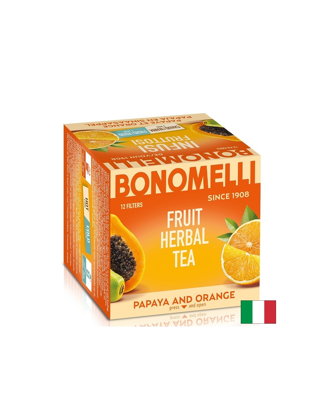 Fruit tea with papaya and orange peel - Exotic freshness and natural vitality, 12 sachets