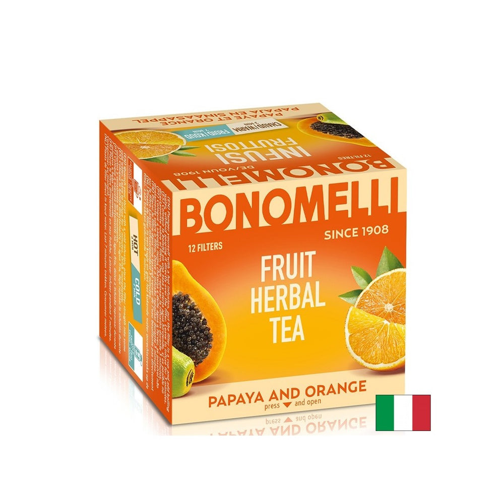 Fruit tea with papaya and orange peel - Exotic freshness and natural vitality, 12 sachets