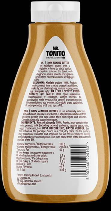 Meneer Tonito / amandelboter glad 400 gram