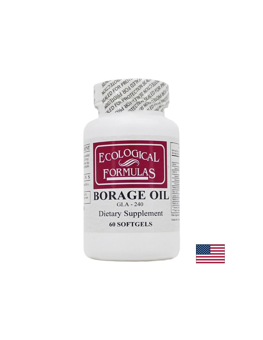 Borage (oil) GLA 240 - Hormonal Imbalance, Inflamed Skin and Arthritis, 60 Softgel Capsules