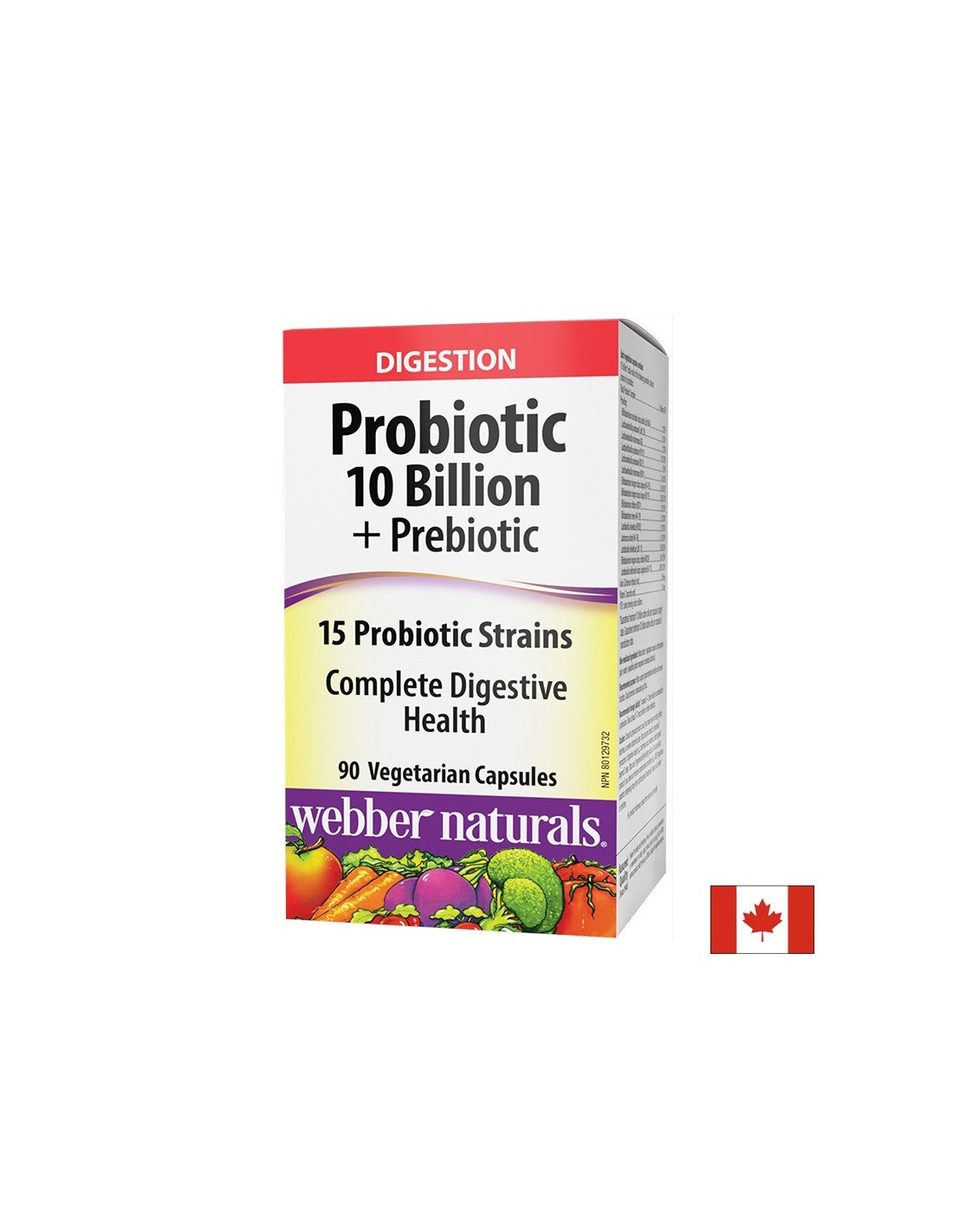 Probiotic 10 billion active probiotics, 15 strain formula + Prebiotics, 90 capsules