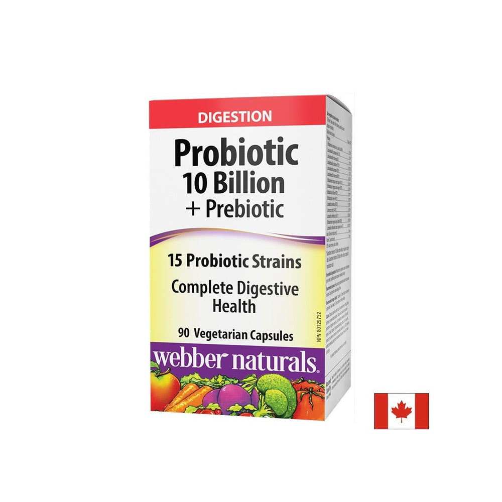 Probiotic 10 billion active probiotics, 15 strain formula + Prebiotics, 90 capsules
