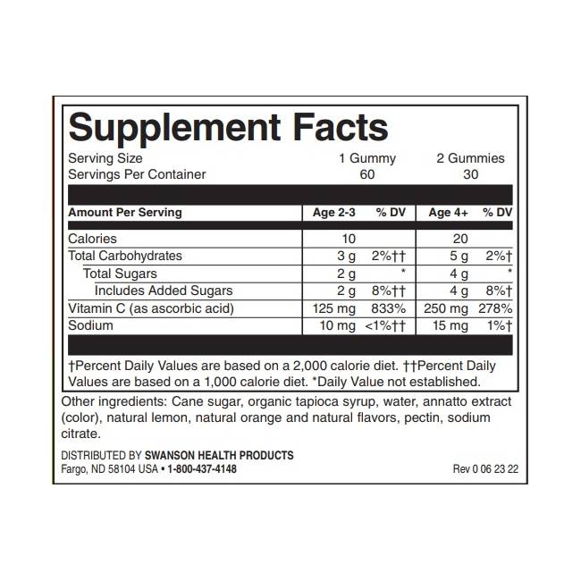 Dzieciowe gumie witaminy C - 60 gumzy