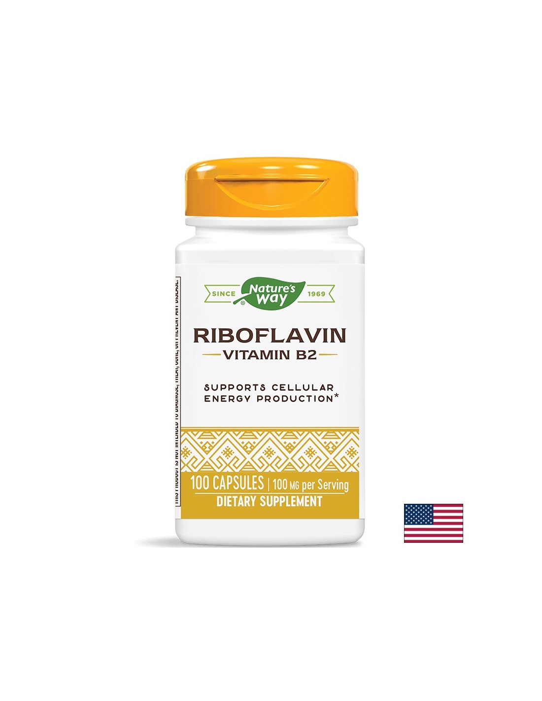Vitamin B2 100 mg (Riboflavin) - 100 capsules