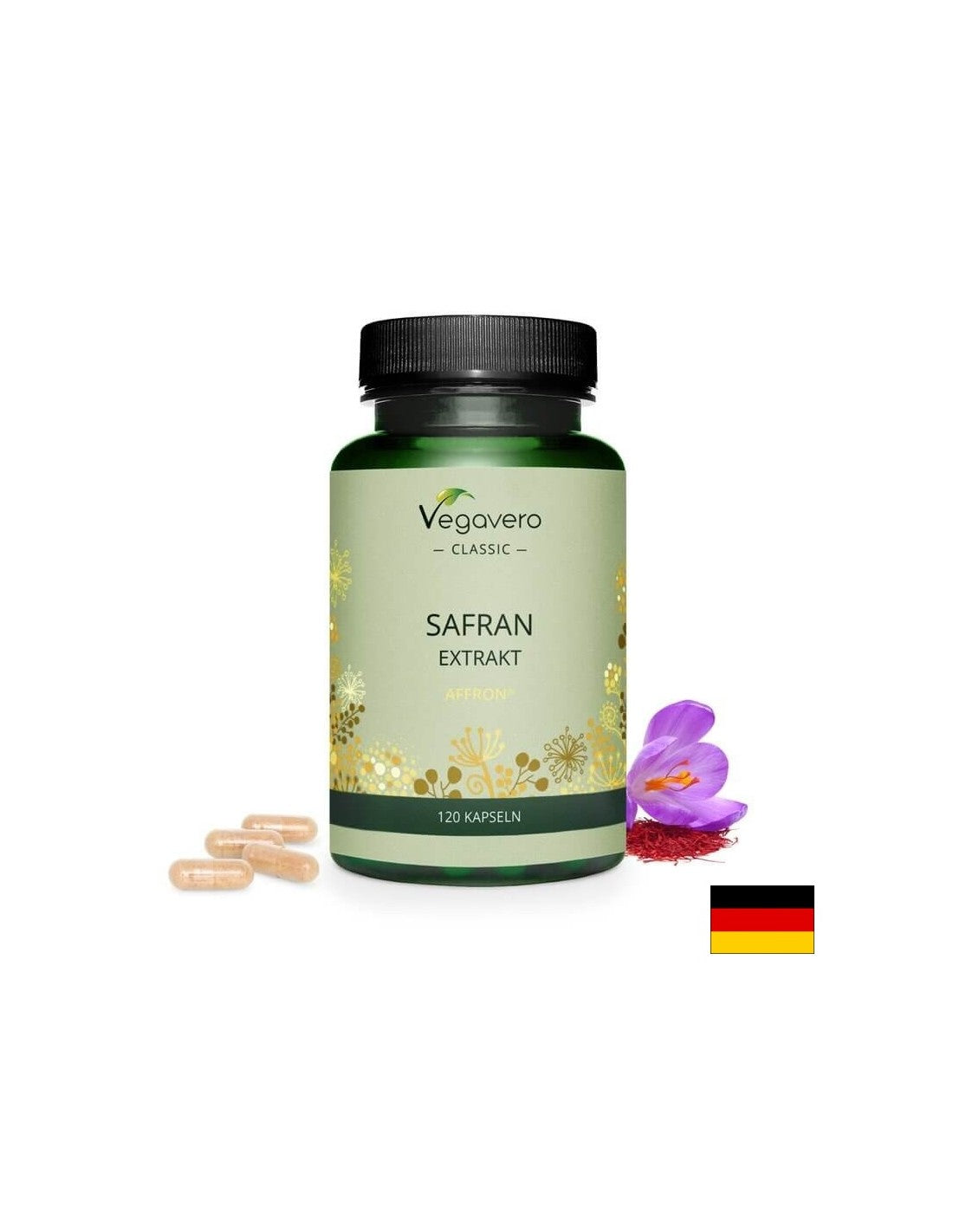 Safran Extrakt/ Saffron extract, 120 capsules, 100% Vegan Vegavero