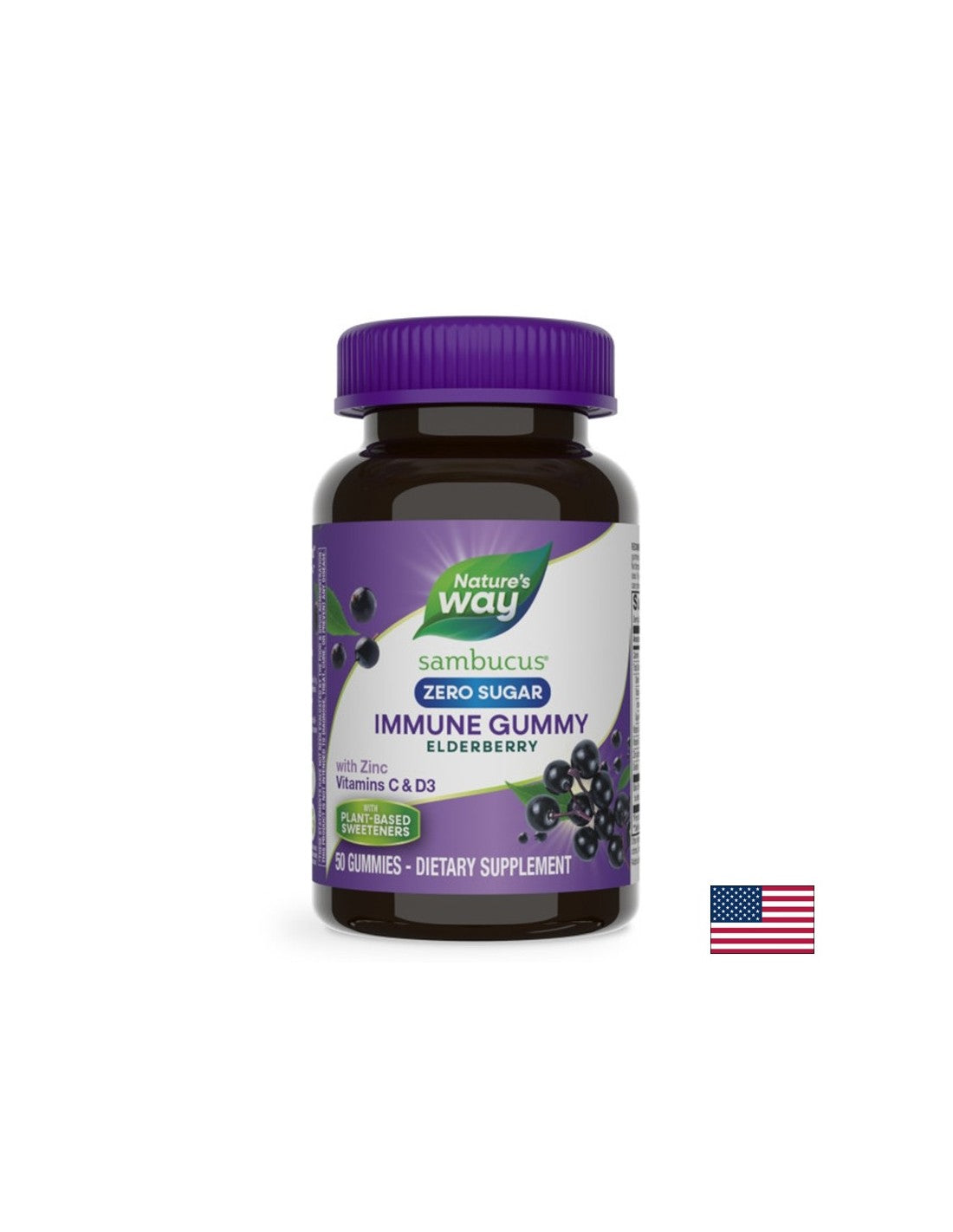 Sambucus immunologiczne dziąsła (z witaminą C, D3 i cynkiem), 50 galaretek (bez cukru)