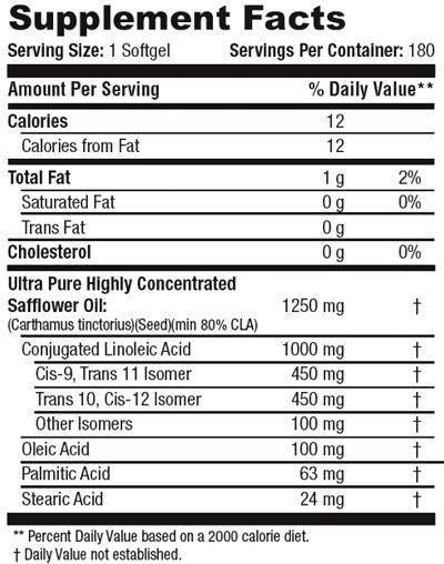 Pure CLA 1250 - 180 żelowe kapsułki