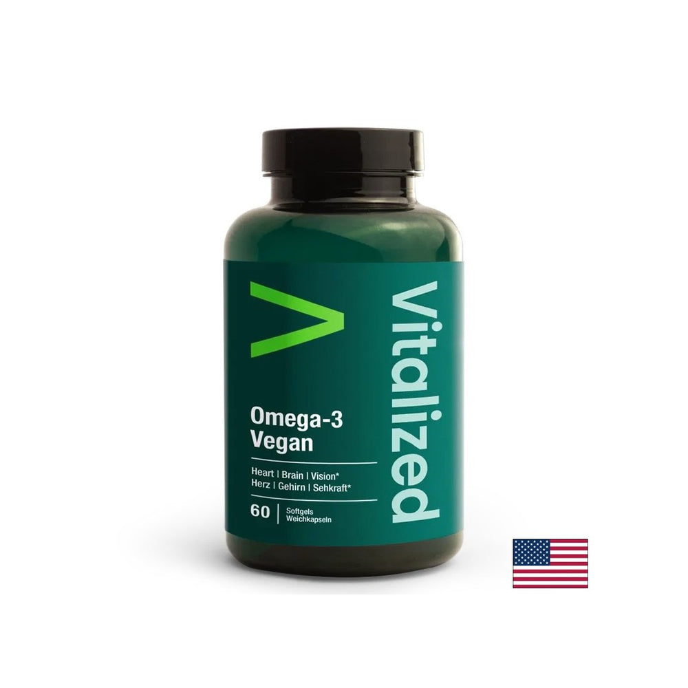 Heart and Brain Function - Omega-3 from Algae - Vegan, 60 capsules