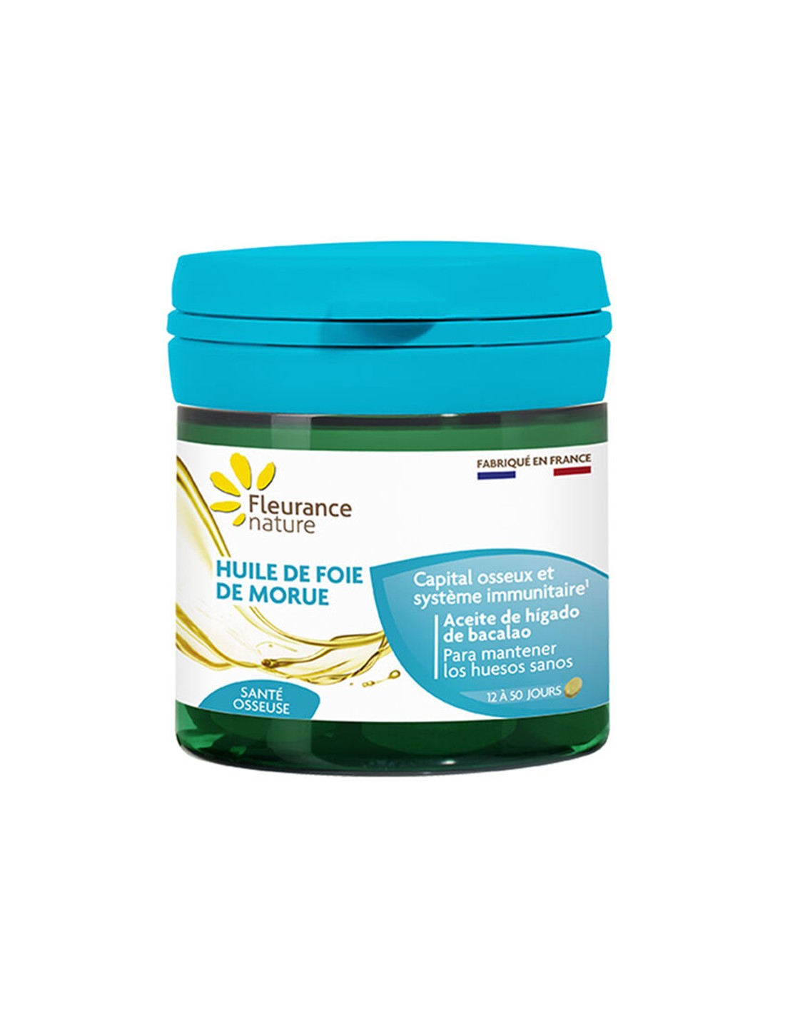 Cardiovascular and Brain Function - Cod Liver Oil, 50 Softgels Fleurance Nature - Nutra Best Europe