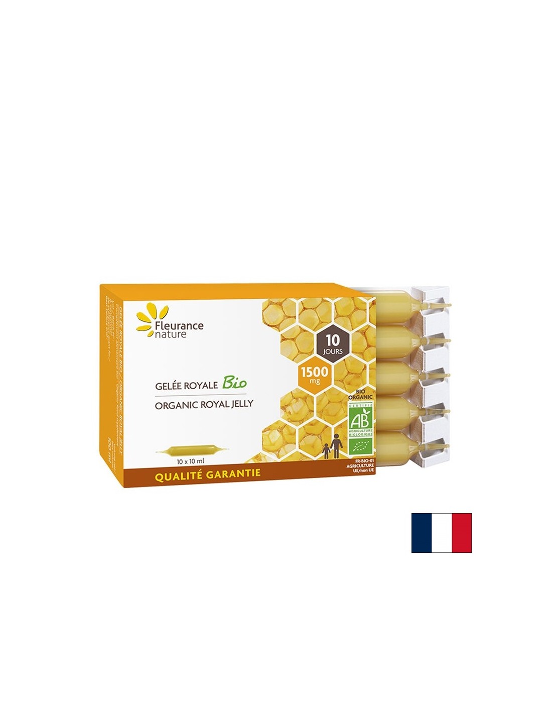 Strong immunity - Royal jelly + Organic honey, 10 ampoules Fleurance Nature - Nutra Best Europe