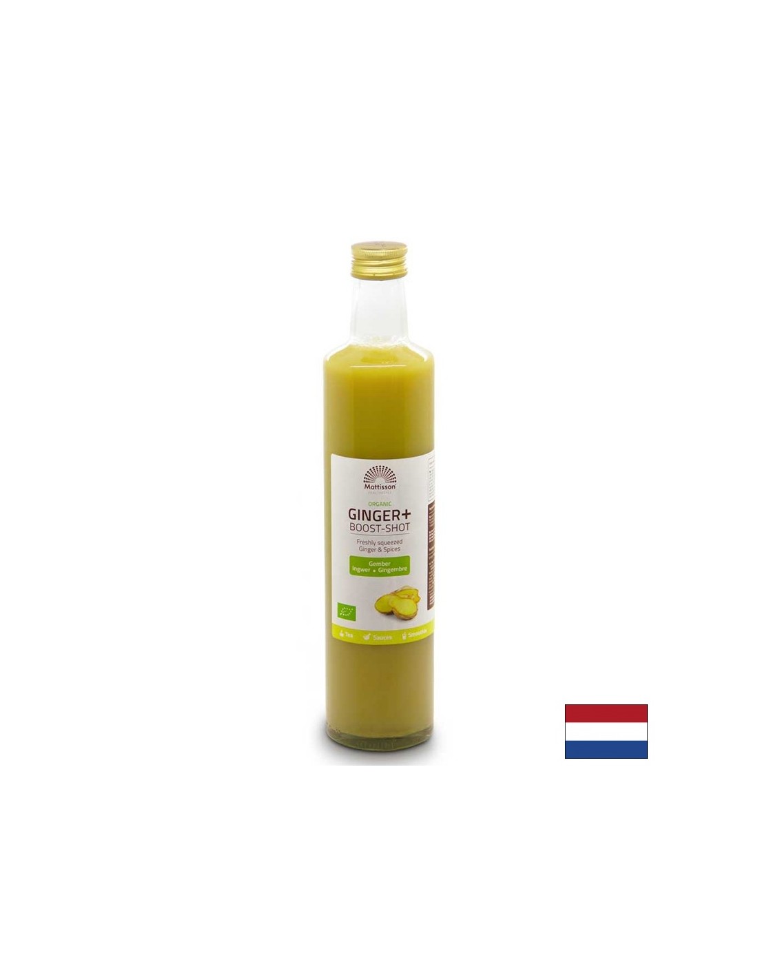 Jugo orgánico de jengibre y limón para uso culinario, 500 ml