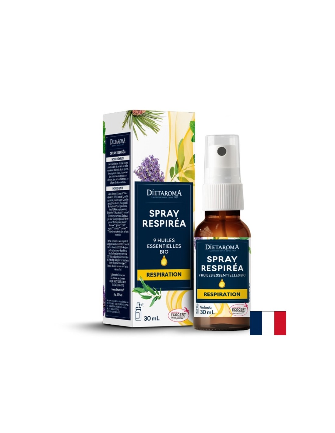Respiratory system spray with 9 types of essential oils, 30 ml