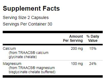 Albion Chelated Calcium Magnesium 2:1 60 capsules
