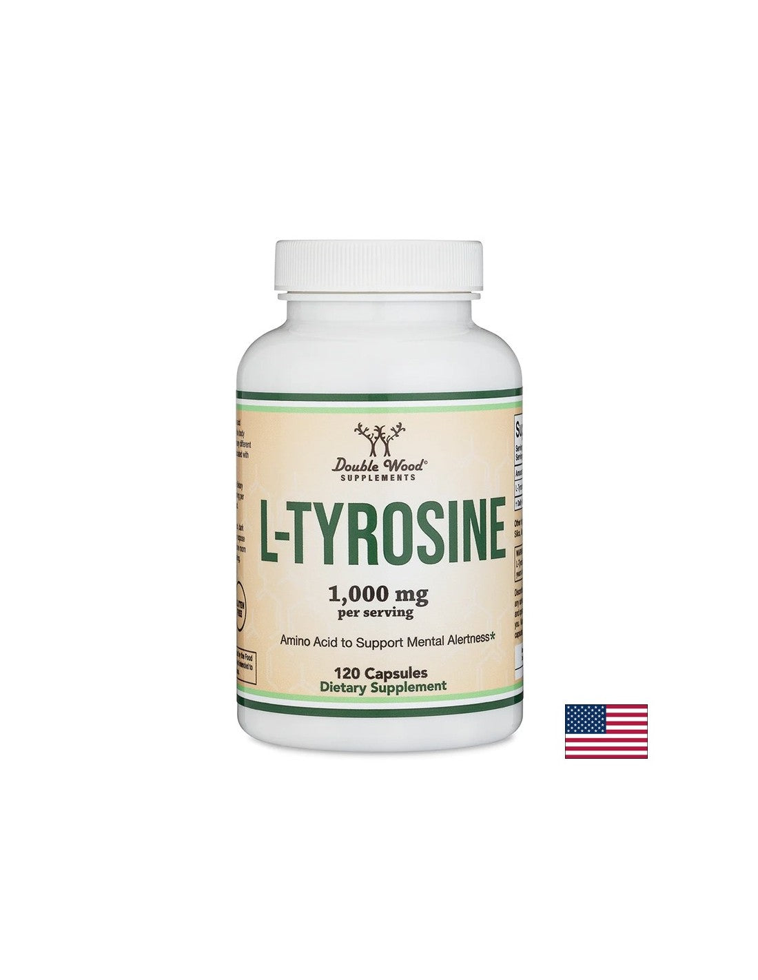 L-Tyrosine - thyroid gland and brain function, 500 mg, 120 capsules for 2 months intake