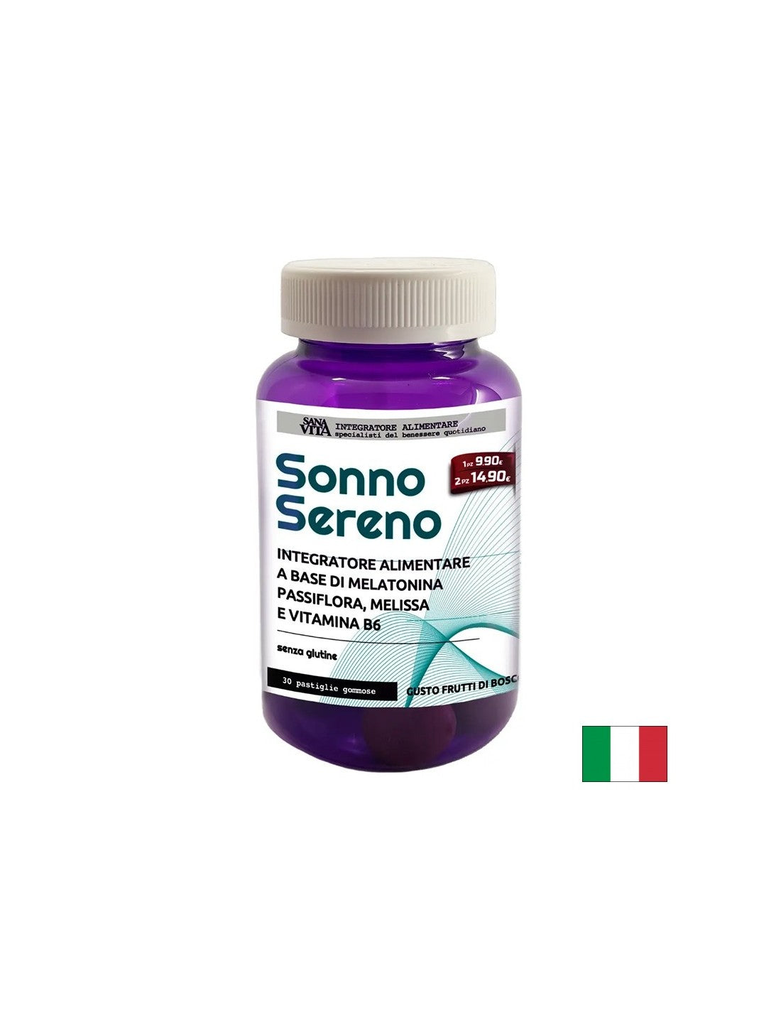 Melatonin + passionflower, lemon balm and vitamin B6 - For stress, insomnia, anxiety, 30 jelly tablets