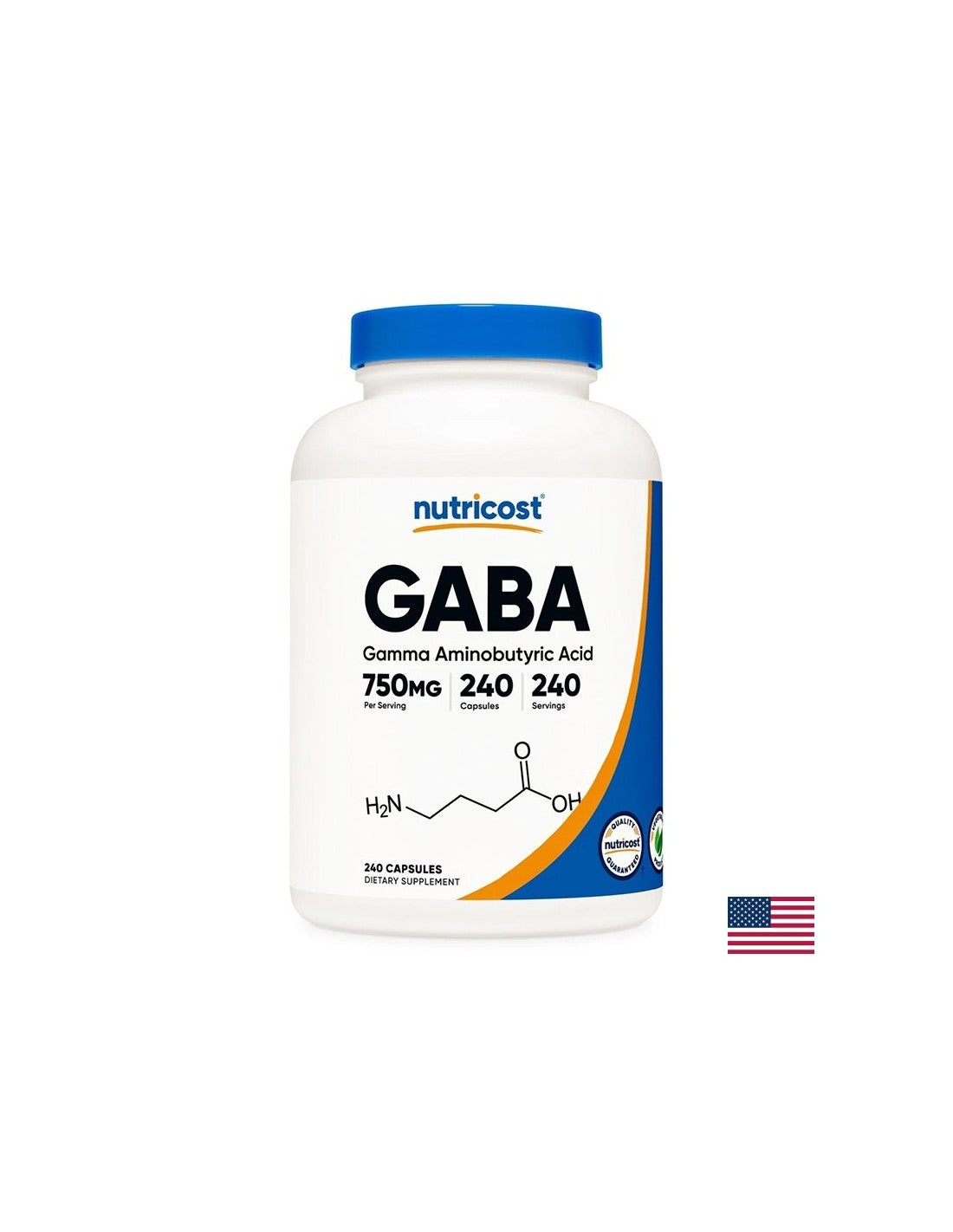 Stress and good mood - Gamma-aminobutyric acid (GABA), 750 mg x 240 capsules
