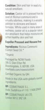 Aceite de ricino | 100% certificado orgánico - 237 ml