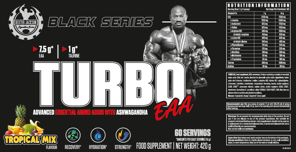 Black Series | Turbo EAA Powder ~ Essential Amino Acids with Taurine - 420 grams