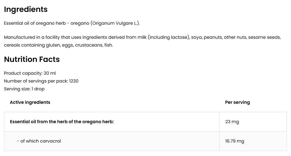 Aceite esencial de orégano - 30 ml