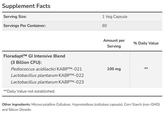 Soporte de bacterias intestinales | con 3 mil millones de células activas: 60 cápsulas