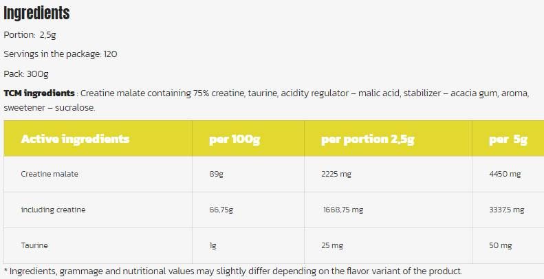 TCM Powder | Tri Creatine Malate - 300 gram