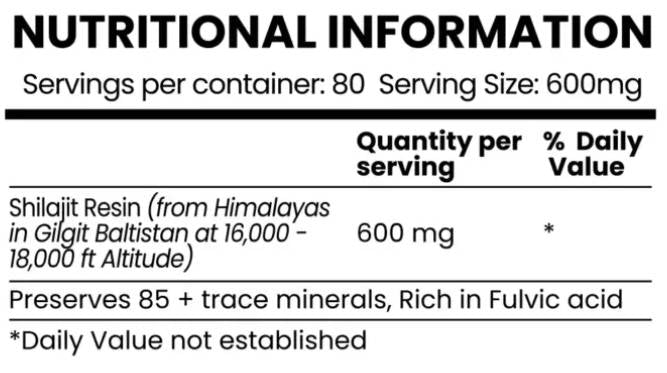 Shilajit Powerful Natural Mineral Resin - 50 grams