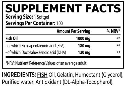 Omega 3 1000 mg - 100 Gel Capsules
