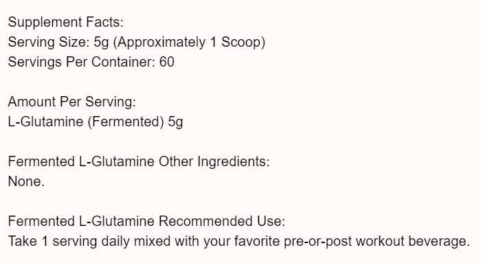 Fermented L-Glutamine - 300 grams