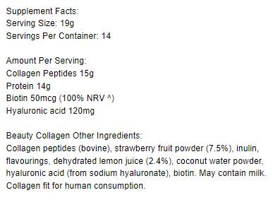 Beauty Collagen | with Collagen Peptides & Hyaluronic Acid - 271 grams