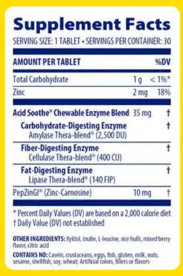 Kyselina uklidňující žvýkání - 60 žvýkacích tablet