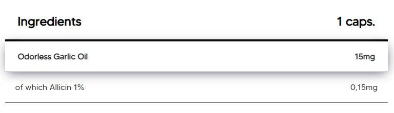 Ajo 15 mg | con alicina al 1% - 120 cápsulas