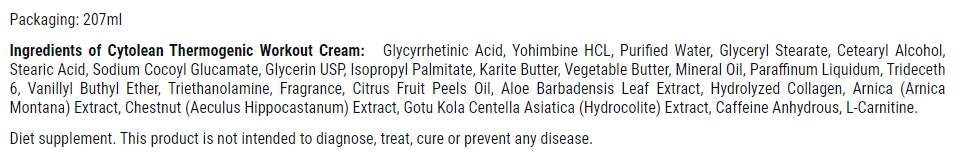 Cytolean Thermogenic Workout Cream - 207 ml