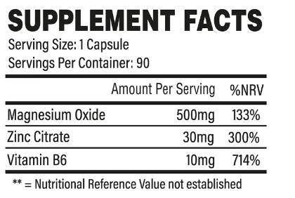 ZMA | Zinc, Magnesium & B6 - 90 capsules