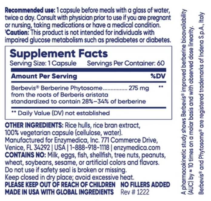 Berberine fytosome | s Berbevis® - 60 tobolek