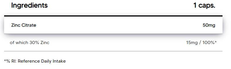 Zinkcitraat 50 mg 100 capsules