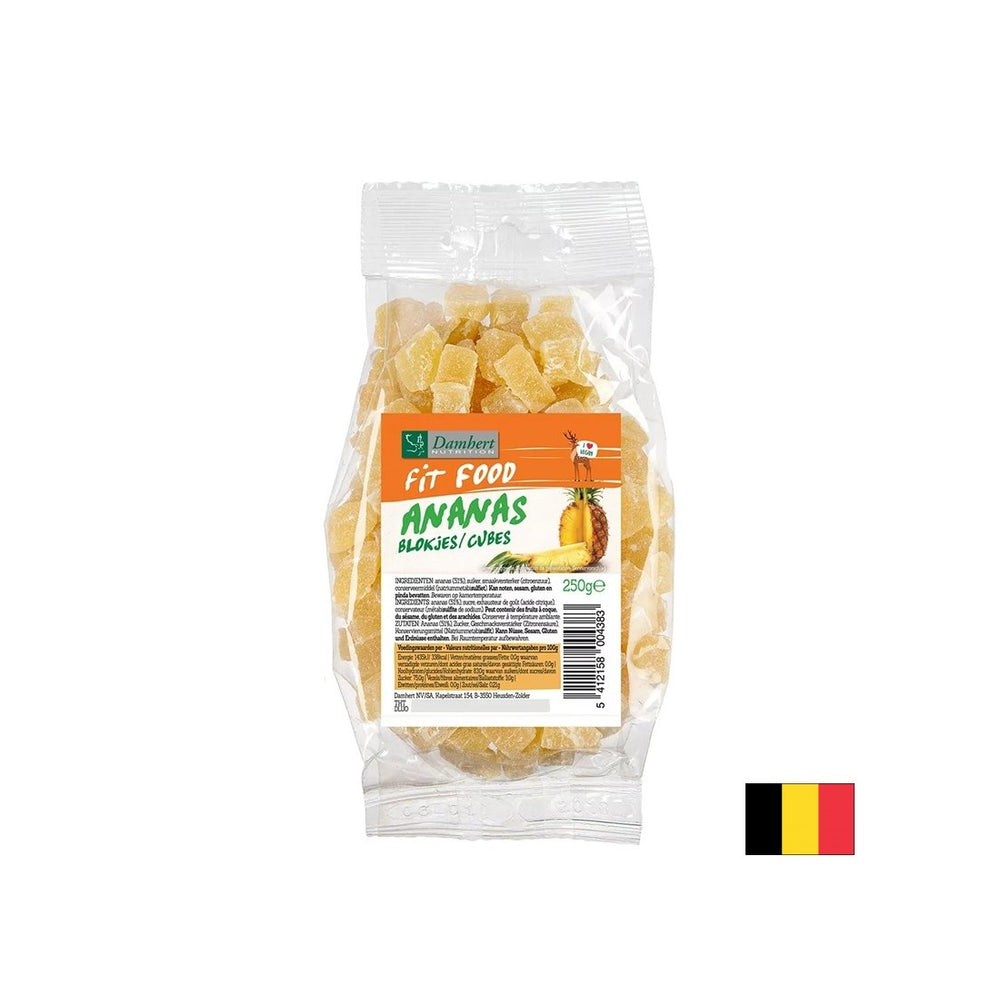 Dried pineapple cubes, 250 g