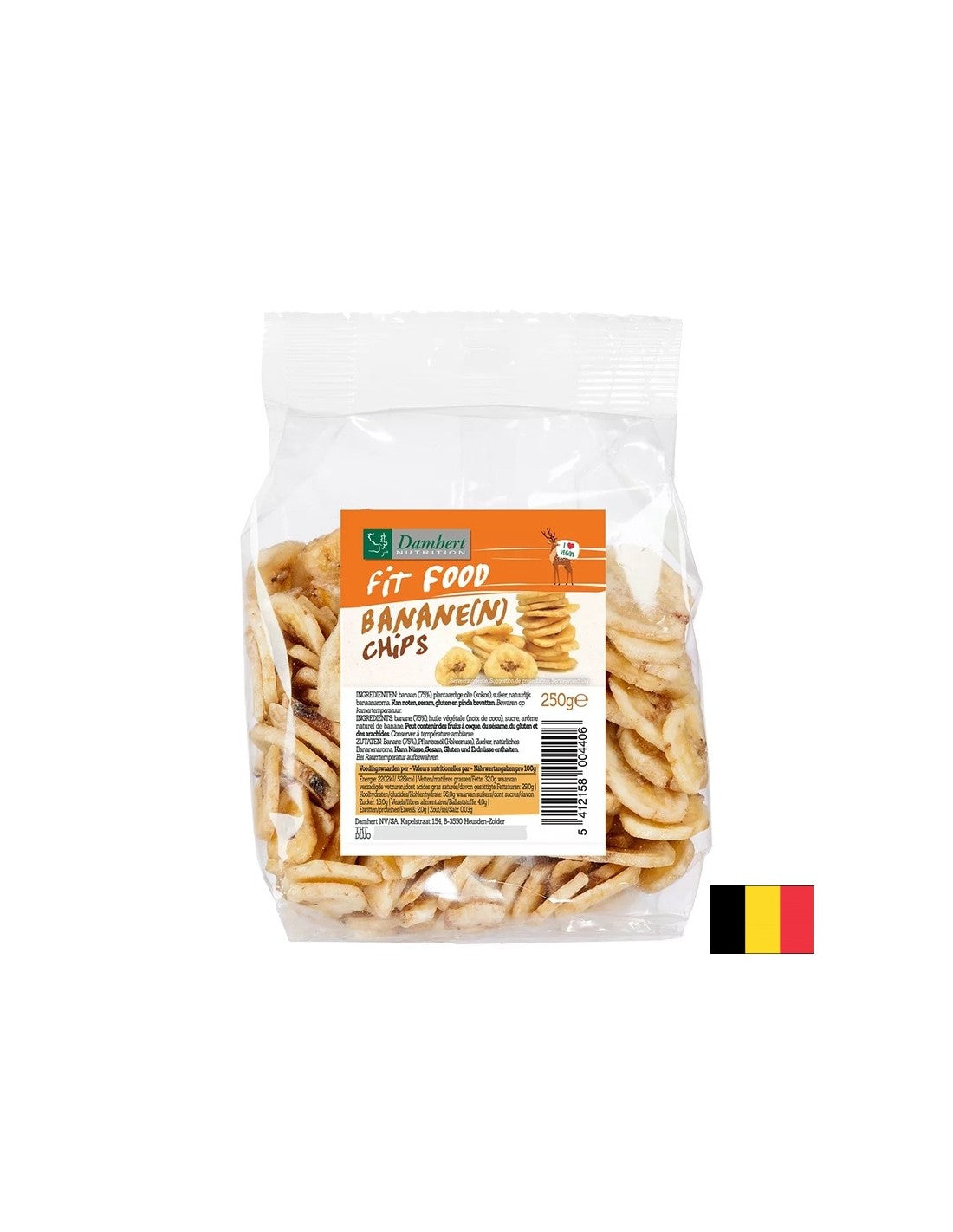 Dried banana chips, 250 g